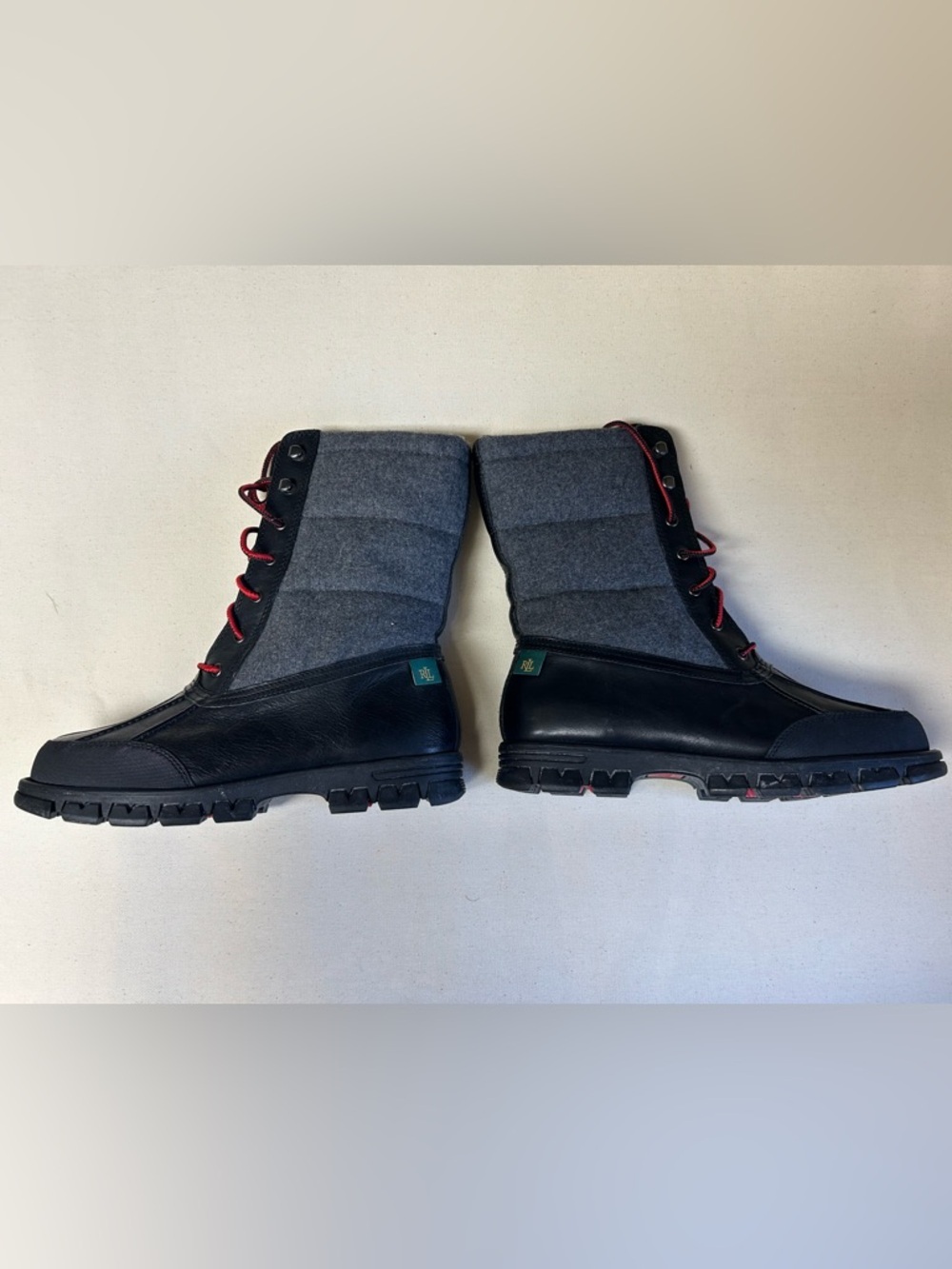 Lauren Ralph Lauren Quinlyn Leather Lace-Up Quilted Winter Boots - Picture 2 of 8